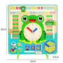 Wooden Calendar Clock Educational Weather Season Toys Clock Learning For Ki Y6K4