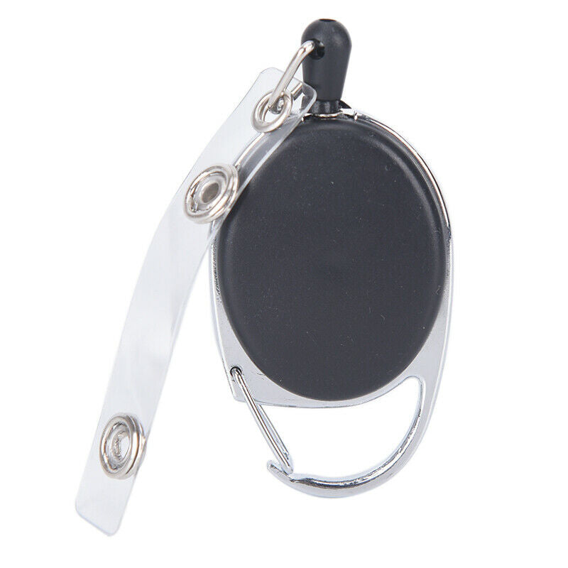 1 X Retractable Pull Badge Reel Zinc Alloy ABS ID Lanyard Name Tag Card Badge