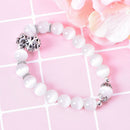 white cat eye beads bracelet with lucky pendant charms strand women bracelet â„–[