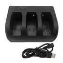 Black Replacement Three Port Battery Charger For GoPro Hero 8 Accessories