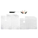 100X Disposable Hair Cutting Cape Clear Gown Barber Shop + Hair Clips & Comb