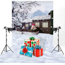 Xmas Theme Photography Art Cloth Backdrop Wall Studio Prop Family Decor (F)
