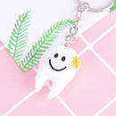 2x Simulation tooth pendant keychain small promotional gifts Dental Hospitals 3C