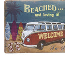 Beer Tin Sign Wall Plate Metal Bar Poster Tavern Decor -WELCOME TO BEACH