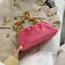 Women Cloud Handbags Plush Soft Thick Chain Shoulder Underarm Bags (Pink)