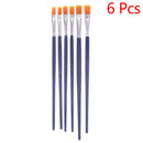 6Pcs/Set watercolor paint brushes flat Nylon hair painting brush set art sup ï¼W