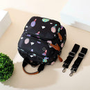 Mummy Balloon Printed Diaper Bag Waterproof Maternity Baby Backpack (Black)