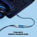 2 in 1 3.5mm Audio Cable 1 Male to 2 Female Headphone Microphone AUX Cord A