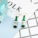 Creative Beer Bottle Simple Ear Hook Earrings Fashion Women Jewelry(Green) A
