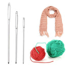 9pcs Stainless Steel Large Eye Metal Needles Cross Stitch Knitting Crochet Hook