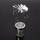 Rotary Spinning Candlestick Tealight Candle Holder Metal Tea Light Holders  H1C4