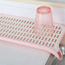 1X(Kitchenware Dishes Eco-Friendly Plastic Double Curved Drain Storage Rack
