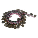 Embroidered Boho Copper Beaded Fringe Trim Tassels Ribbon 1 Yard for Sewing