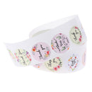 500pcs/roll round floral thank you stickers for package seal lab`US