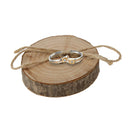 Rustic Shabby Chic Wedding Wooden Ring Pillow Ring Bearer Jute Rope Round