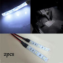 2X 3-Smd Ultra White Led Strip Lights For Car Cup Holder Glove Box Foot Area B~ï¼ˆ