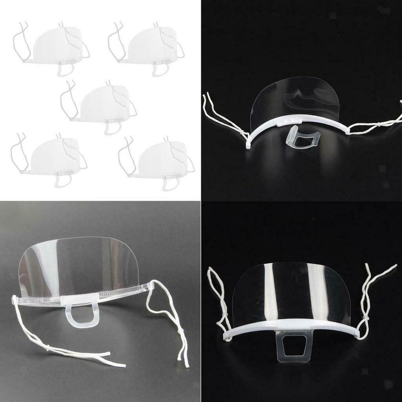 Smile Safety Face Shield Chef Hotel Visors Protect Mouth Shield 5.7x14cm