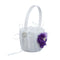 1 Set Purple Flower Pearls Diamante Ring Bearer and Flower Girl Basket