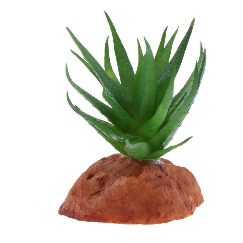 2pcs Aquarium Landscaping Artificial Plants Succulents Reptile Hideaway