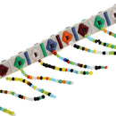 1 Yard 1.78'' Width Ethnic Style Tassel Jacquard Ribbon  with Glass Beads Lace