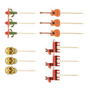 Set of 12 Mexican Fiesta Cake Toppers Cactus Guitar Cupcake Toppers Party