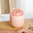Mini Waste Bin Rolling Cover Desktop Garbage Paper Basket Table Trash Home