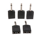5Pcs 6.5mm/6.35mm Male To 2 Female Audio