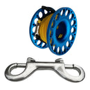 Aluminum Alloy Scuba Diving Finger Spool Reel+30m Line+Double Hook Blue