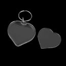 10pcs Clear Heart Shape Plastic Insert Photo Picture Frame Key Ring Keychain