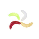 100PCS 2.2cm Maggot Grub Soft Lure Baits Worms Glow Shrimps Fishing Lures M&O