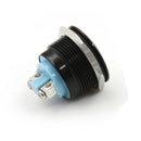 1PC 22mm waterproof black momentary metal flat top push button switch   Z