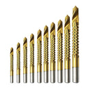 10Pcs 3-13mm Wood Metal Cutting Groove HSS Titanium Coated Drill Bit Newest Use