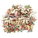 100Pcs/lot Mixed Bulk 2 Holes Butterfly Wooden Sewing Buttons Scrapbooking
