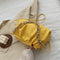 Women Pleated Shoulder Bag Chain Totes PU Cloud Messenger Handbag (Yellow)