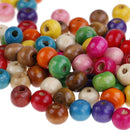 100Pcs mixed color round beads makeing necklace DIY kids crafts wood beads 8mm U
