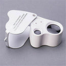 60X Magnifying Loupe Jewelry Eye Glass Magnifier LED Light Jewelers Loop Pocket_