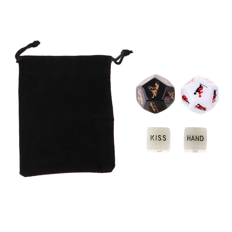 4x Acrylic Funny Spicy  Love Dice with Pouch Bachelor Party Love Couple