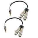 2x 3.5mm 1/8" Stereo Plug to Dual XLR 3Pin Female Microphone Audio TRS Cable