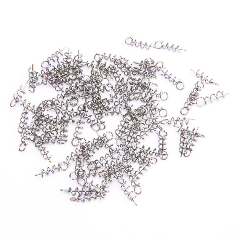 100pcs Soft Bait Lure Spring Lock Pin Crank Hook Connect Fixed Latch Fish