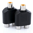 2Pcs Audio connecter adaptor plug 3.5 stereo plug RCA AV splitter adapter RCA OZ