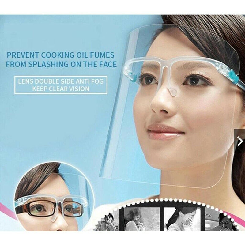 2x Safety Full Face Shield Cover Outdoor BBQ Visor Hat Windproof Dustproof