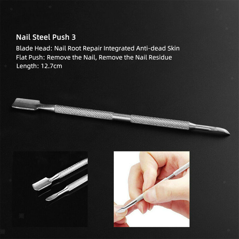 4Pcs Cuticle Pusher Nail Dead Hard Skin Callus Trimmer Remover Cleaner Set
