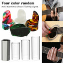 4pcs Transparent Glass Guitar Slide Set Acoustic Guitar Accessory with Box