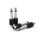 4Pcs RCA Female to 1/4" 6.35mm Male Mono Audio Adapters Connectors PlugsLJ