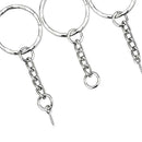 50Pcs Split Key Rings with Chain Open Jump Rings Key Chain Keyring Findings 25mm