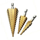 3PCS 4-12/20/32mm HSS 4241 Titanium Nitride Cutter Coated Step Shank Dril ESQ