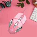 1X(Hxsj X500 Lighted Wired Dame Mouse 6 Programmable Button Up To 3200dpi G