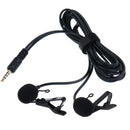 Mini Lavalier Lapel Microphone Dual Headed Recording Clip On Mic for Phone SEAU