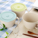 Microwave Noodle Bowls with Lid-40 OZ Large Wheat Straw Soup Mug with Phone