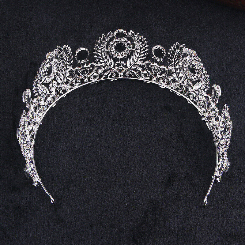 Wedding Crown Queen Headband Rhinestone Big Flower Bridal Tiara Bride Brida V6Y2